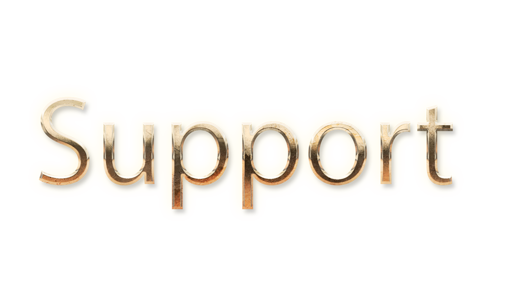 WORD SUPPORT gold text typography PNG images free
